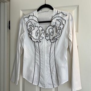 Anne Fontaine cotton blouse w rosette detail
